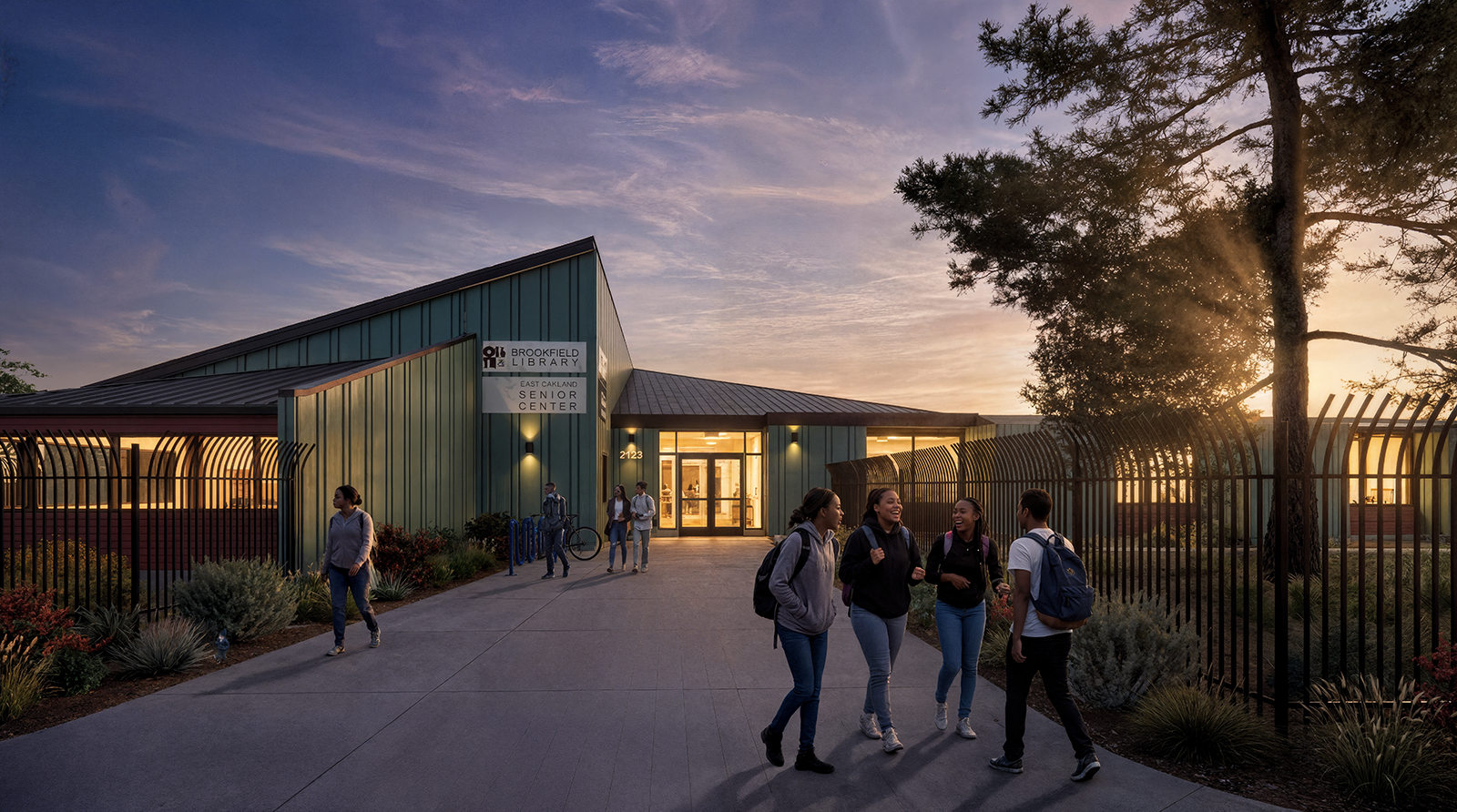 Brookfield Branch Library approach